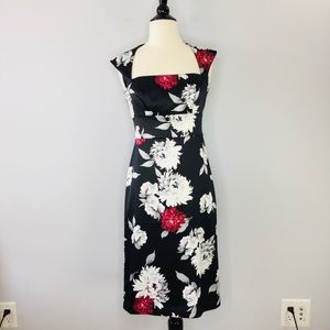 White House Black Market Dress floral satin midi dress